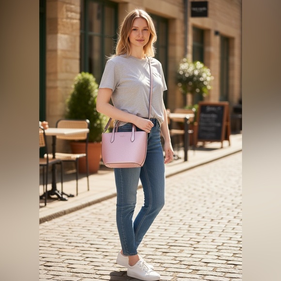 Kate Spade Glitter Glimmer Mitten Pink Satchel Crossbody - Picture 2 of 15